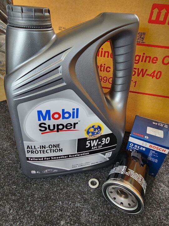 น้ำมันเครื่อง Mobil Super 5w30 พร้องกรอง Honda ยี่ห้อ Bosch คุณภาพเทียบ ...