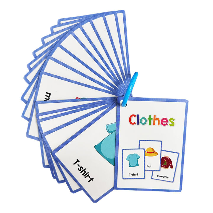 15PCS Clothing Clothes Flash Cards for Kids Fun Vocabulary English ...