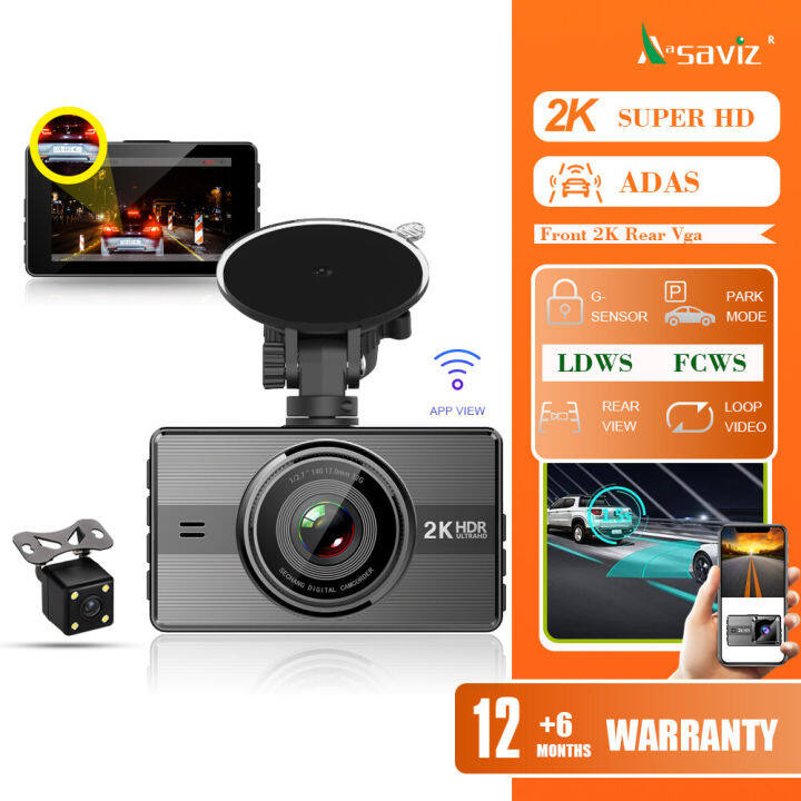 Aasaviz WIFI dashcam ADAS for car Camera recorder 2k front and rear ...