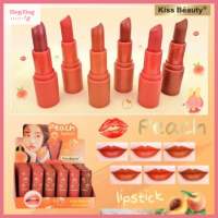 (35804) Kiss Beauty Peach Lipstick ลิปสติกพีช เนื้อซาติน สีชัดสวย ขนาด 3.5 กรัม