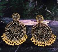 EVINCO JEWELRY ANTIQUE GOLD PLATED DANGLER EARRINGS