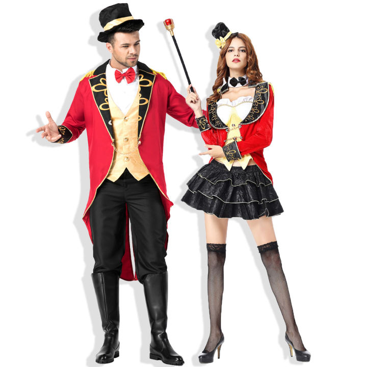 New Halloween Female Magician Costume Circus Earl Swallowtail Couple ...