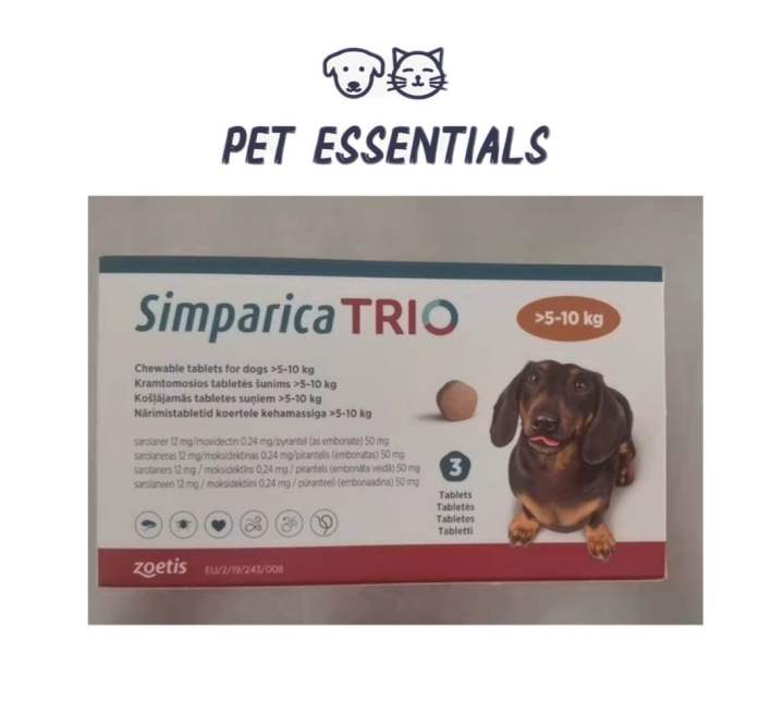 Simparica TRIO for dogs 3 tablets 510kg EXP 022025 Lazada Singapore