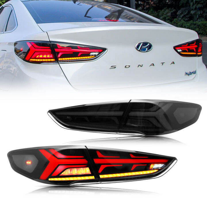 LED Tail Lights For Hyundai Sonata 2018 2019 Sequential Rear Lamp Start Up Animation Turn Signal
