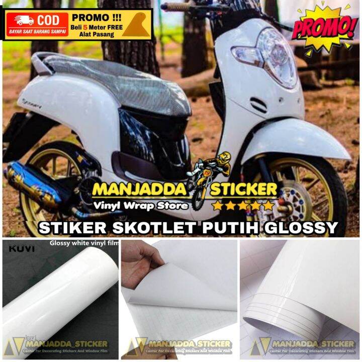 Skotlet Motor Putih Glossy Sticker Skotlet Untuk Motor Lazada Indonesia