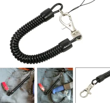 1Pc Spring Coil Keychain Spiral Retractable Theftproof Anti-Lost Stretch  Cord Safety Key Ring Lobster Clasp