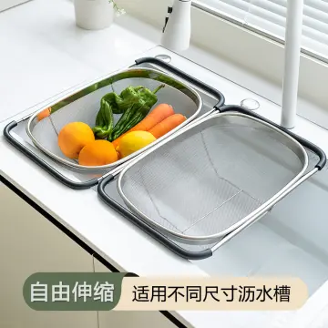 Household Retractable Vegetable Sink Drain Basket Kitchen Sink