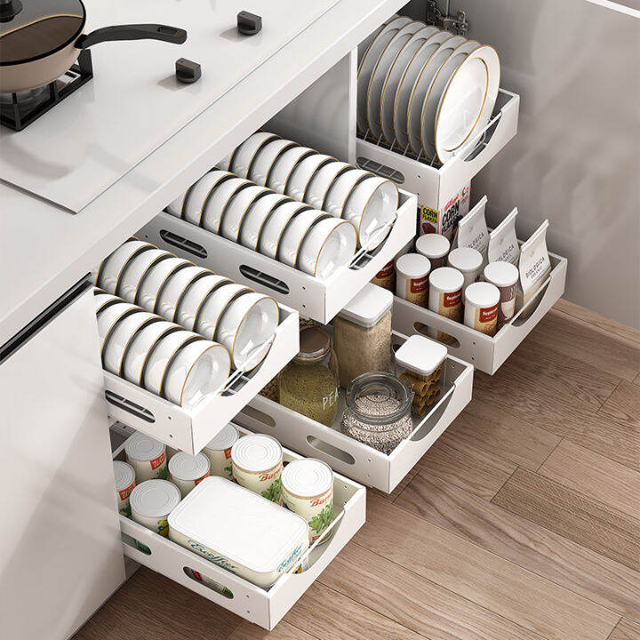 Kitchen Locker Pull-out Track Pull-out Basket Slide Tray Dish Rack More ...