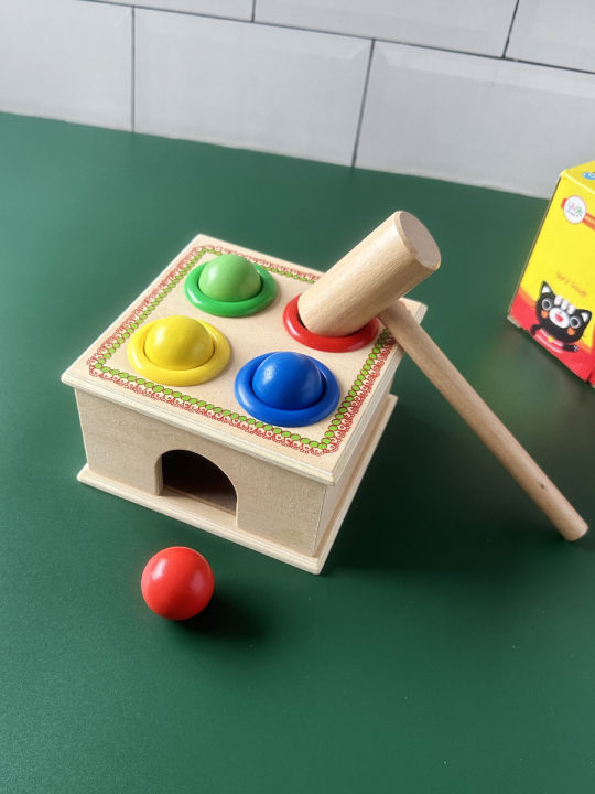 เครื่องเคาะแบบมอนสเตอร์กล่องค้อนสำหรับวางบอลอุปกรณ์ช่วยสอนสำหรับเด็กวัย1-3ขวบของเล่นเสริมพัฒนาการสำหรับเด็กปฐมวัย
