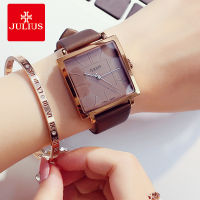 New Style Online Celebrity Julius Juli When Dial Students Fashion Leather Belt Square Casual Waterproof Men And Women Watch