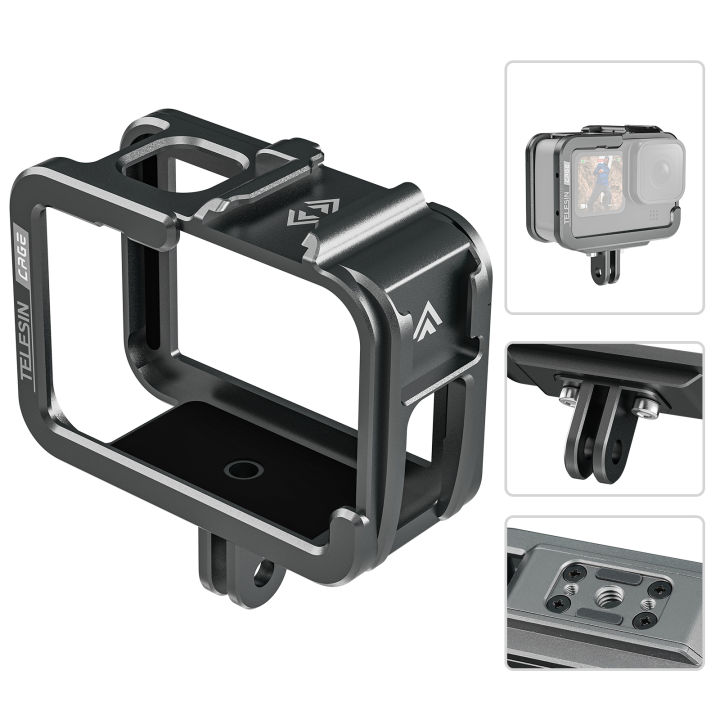 TELESIN Aluminium Alloy Frame Case For Gopro Hero 12 11 10 9