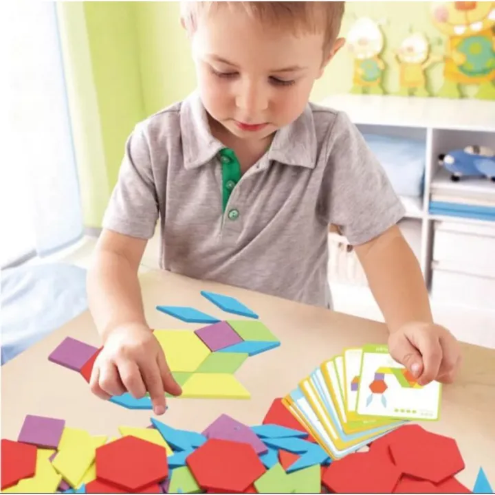 edukasi anak pintar / Pattern Block 130 Mainan edukasi kayu edukatif ...