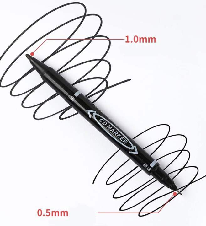 ปากกาเขียนซองไปรษณีย์-ปากกากันน้ำ-2-หัวปากกาเขียนcd-ปากกาmarker