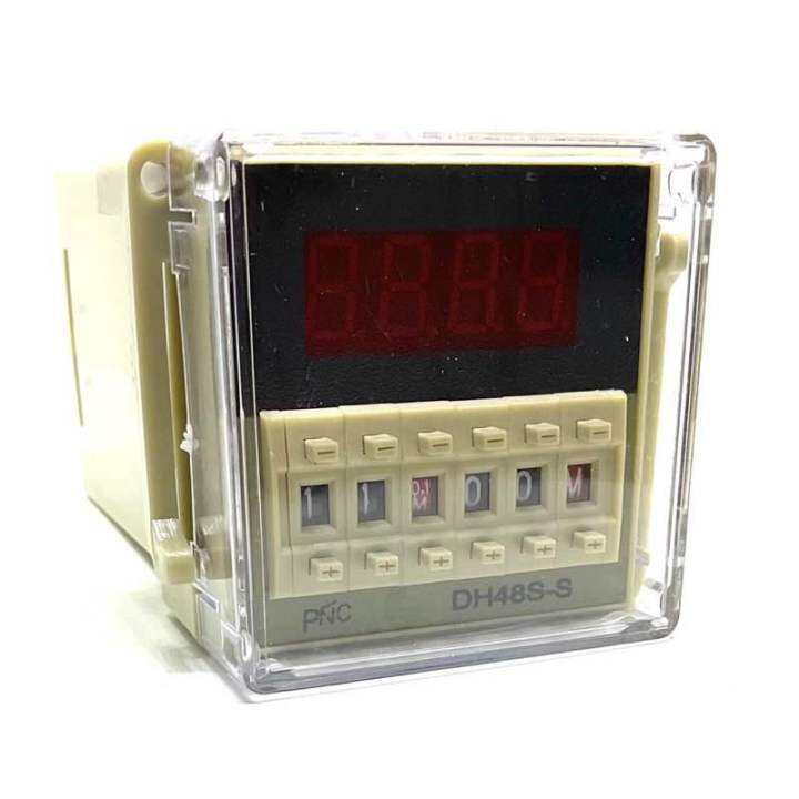 ทวินทามเมอร์-dh48s-s-พร้อมซ็อกเก็ต-pnc-digital-timer-delay-relay-device-programmable-5a-220v-12v-24v