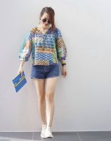 ? เสื้อผ้าป่านเนปาล ? คอV zara มีโบว์ (ผ้านอก) แขนสี่ส่วน ลายแพทเวิค สีสดใส ทรงสวยมาก ฟรีไซส์อก 38-43 นิ้ว มี 4 สี เสื้อผ้าแฟชั่น