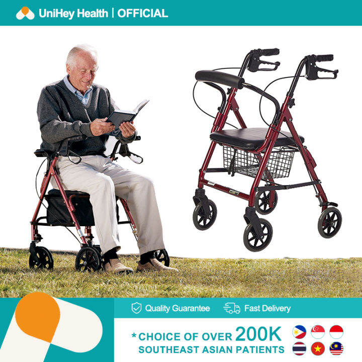 【UniHey】Rollator Walker for Adult Heavy Duty Medical Walker for Senior