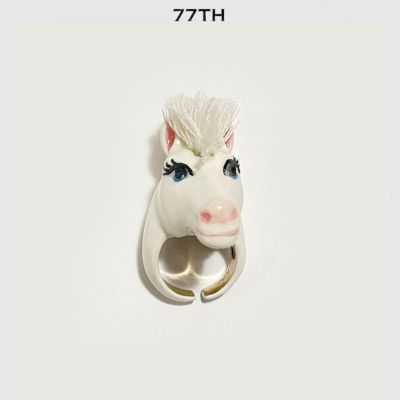 77th Horse ring แหวนรูปหัวม้าขาว