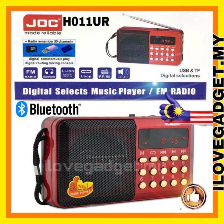 Ready Stock Bluetooth Joc H011ur Portable Radio FM MP3 SD Card ...