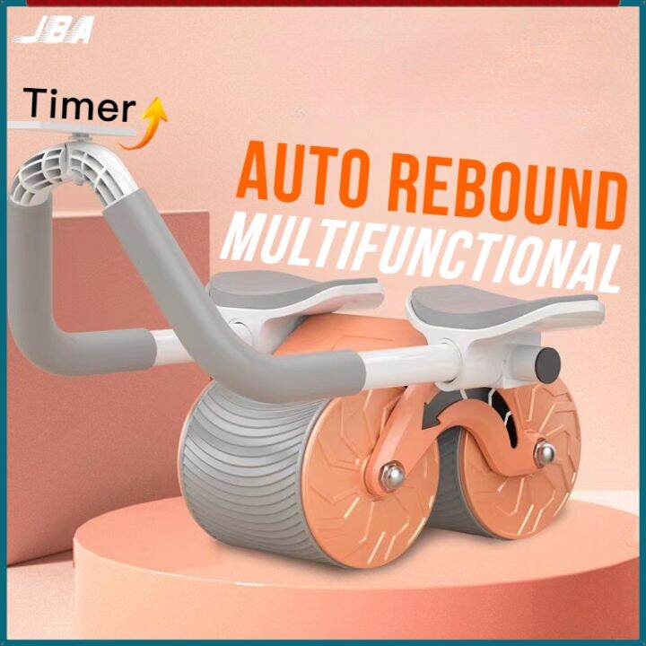JBA Elbow Support Rebound Abdominal Wheel With Timer Auto Break Anti