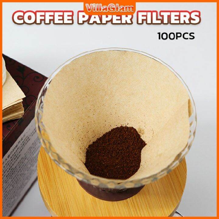 100pcs Coffee Paper Filters for Pourover Coffee Home Cafe Kitchen