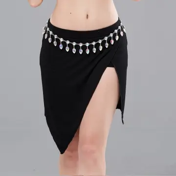 Black short skirt-style oriental dance belt