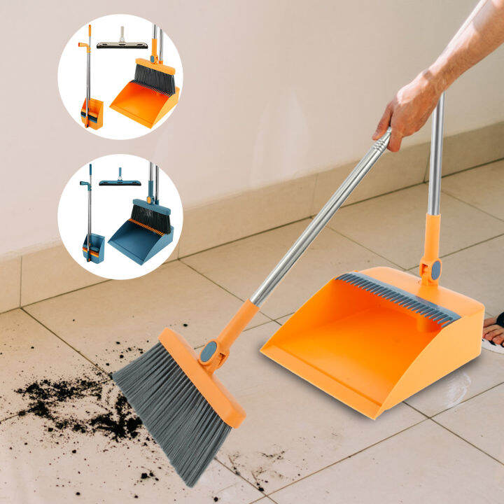 180°Rotating Floor Broom Squeegee Dustpan Set 3Pcs Floor Sweeping Set