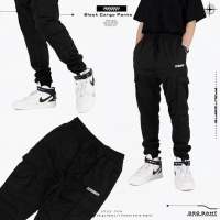 ZEROBOY - “ Black Cargo Pants ” ขาจั๊มผ้าเกร็ดปลา