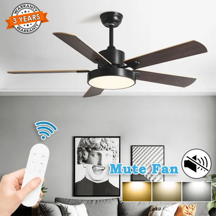 Manila+COD Ceiling Fan Light 6 Speeds 3 Colors Light 72W 42/48/52 Inch ...