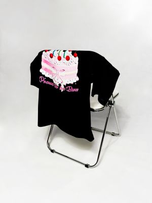 HiMYGOD.STUDIO CHERRY CAKE OVERSIZED BLACK