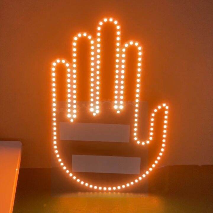 Car Interior Gesture Light with Remote Control Middle Finger Sign ...