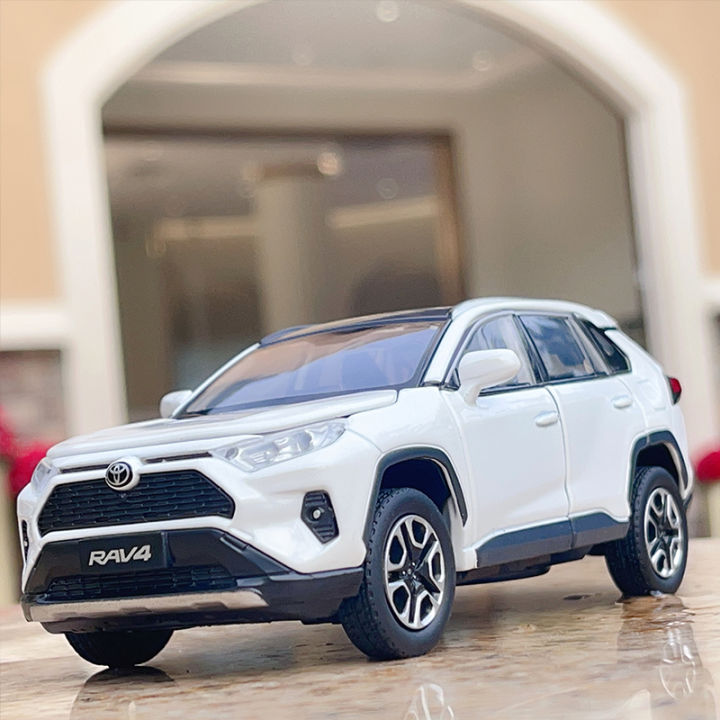 โมเดลรถจำลอง-jkm-1-32-toyota-rav4วางโลหะผสมโมเดลรถบังคับเลี้ยวด้วยเสียงและแสงโมเดลรถของเล่นเด็กผู้ชาย