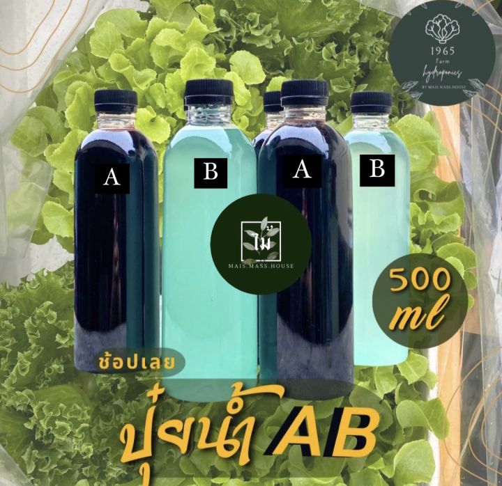 ปุ๋ยน้ำ-ab-500ml-ปุ๋ยผักไฮโดรโปนิกส์-ระบบน้ำนิ่ง-และน้ำวน