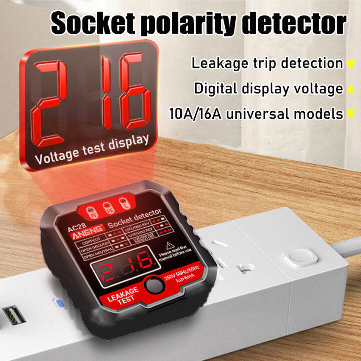 ANENGAC28 Digital Display Socket Tester EU Plug Polarity Phase Pheck Detector Voltage Test Multi
