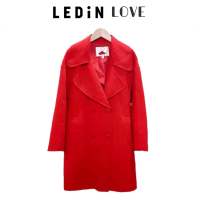 โค้ทแดง OVERCOAT โค้ทวูลกันหนาว โค้ทแดง ?แบรนด์✨LEDIN LOVE✨  (WY1105)