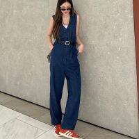 MALIMAYS - BOYISH DENIM OVERALLS จั๊มสูทยีนส์แถมเข็มขัด