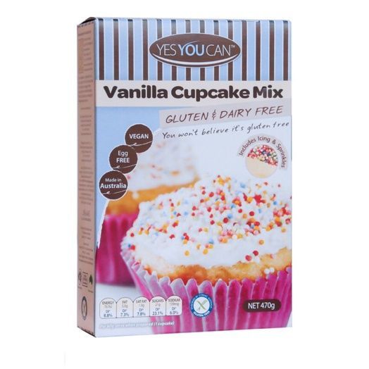 Vanilla Cupcake Mix Gluten&amp;Dairy Free 470g. YesYouCan แป้งคัพเค้กสำเร็จรูป ปราศจากกลูเต็มฝน
