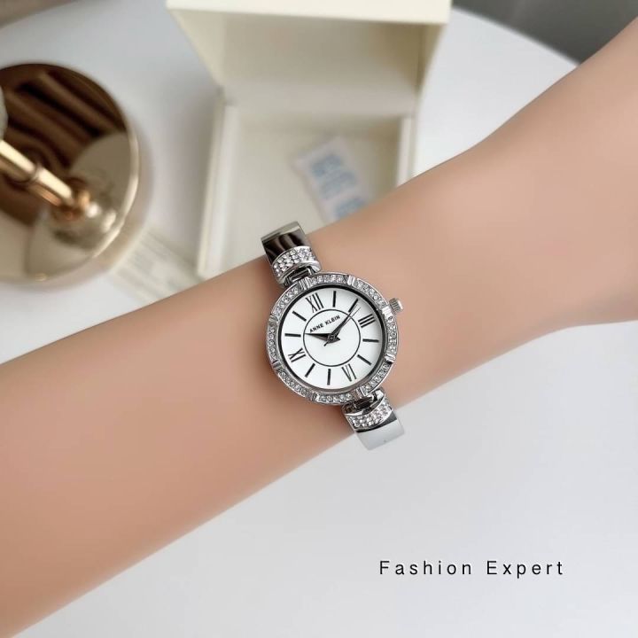 ของแท้100-นาฬิกาข้อมือ-anne-klein-womens-premium-crystal-accented-watch-and-bracelet-set