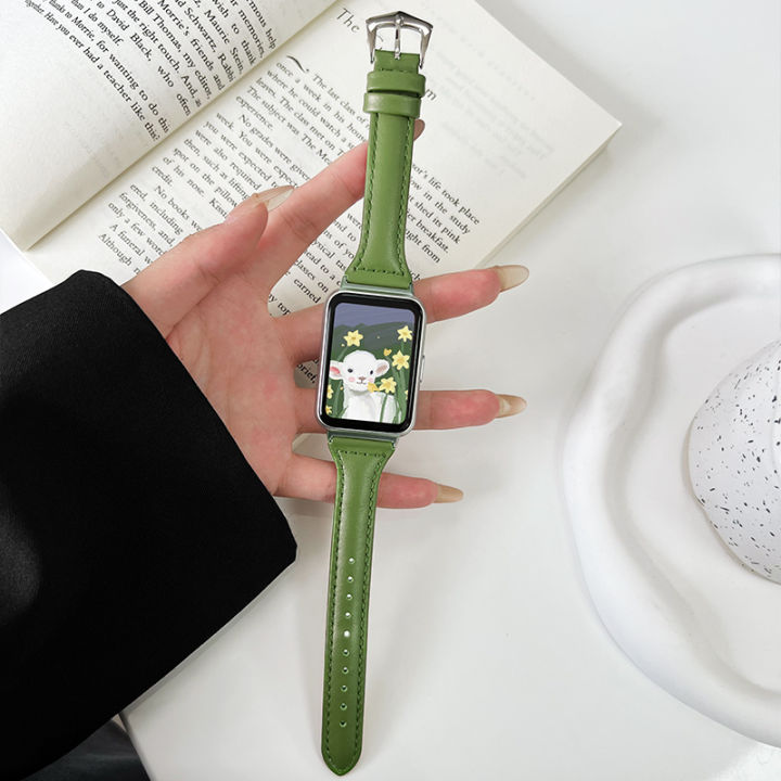 สายนาฬิกาเหมาะสำหรับ-huawei-watchfit-fit2-fitmini-สายนาฬิกาหัวเว่ยนาฬิกาหัวเว่ยหนังแท้แฟชั่นหรูหราใช้สำหรับการดัดแปลงสายนาฬิกาทดแทนสายรัดข้อมือ-fit1สำหรับผู้หญิง