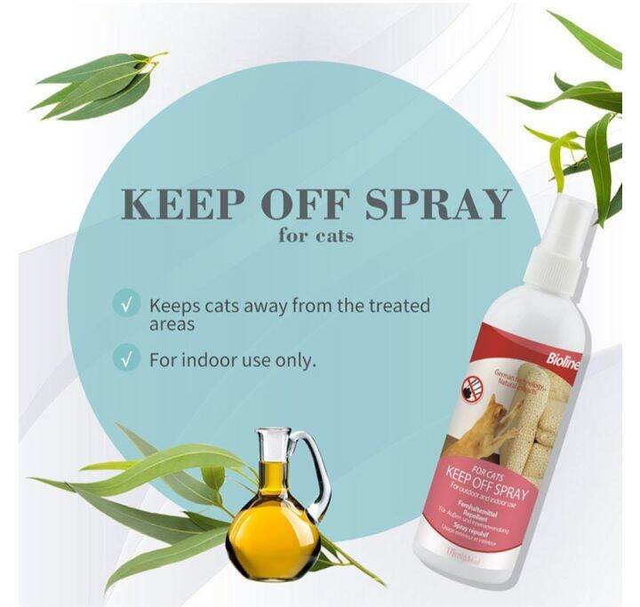 Bioline Keep Off Spray For Cats 175mL Non Toxic Cat Repellant Spray