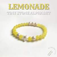 BASE ON YOU - Tiny stone alphabet : LEMONADE (กำไลข้อมือหินนำโชค)