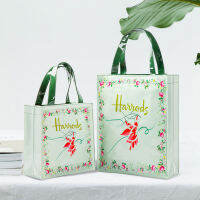 Harrods กระเป๋าช้อปปิ้ง PVC กันน้ำความจุขนาดใหญ่แฟชั่นสไตล์ยุโรปและอเมริกาแบบใหม่กระเป๋าสะพายไหล่กระเป๋าแบบหิ้วกระเป๋าผู้หญิง