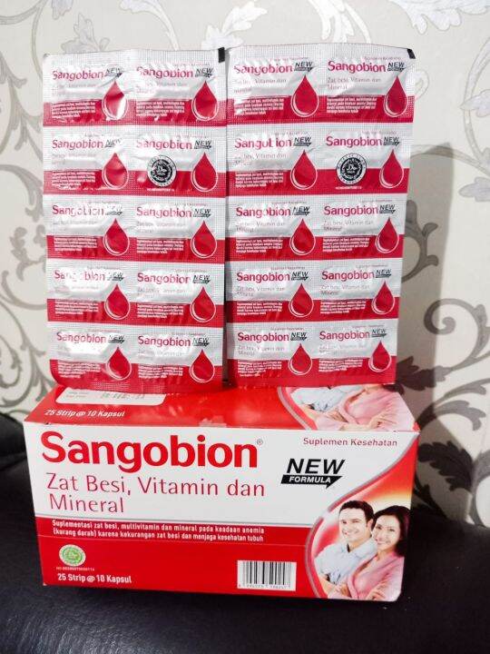 Sangobion Kapsul / Suplemen Anemia / Penambah Darah | Bundling 2 Strip ...