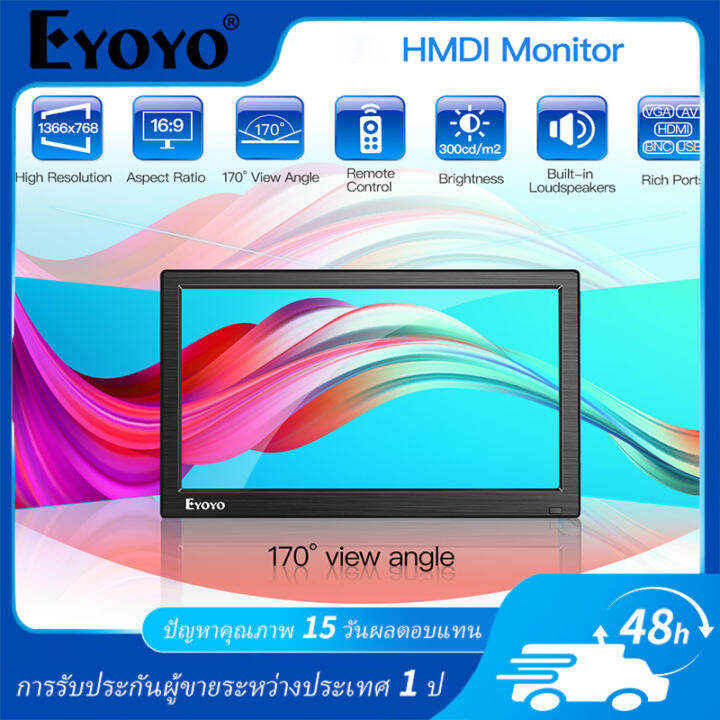 Eyoyo Portable Small HDMI Monitor 12 inch LCD Monitor 1366x768 w/HDMI