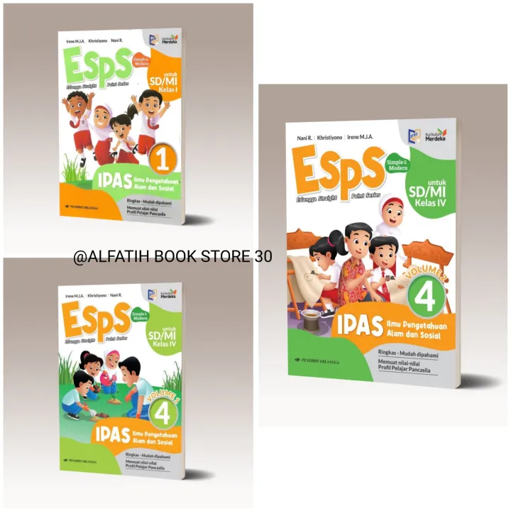 Buku Esps Ipas Kelas 1 4 Vol 1 2 Sd Kurikulum Merdeka Erlangga Ilmu Pengetahuan Alam Dan 4780