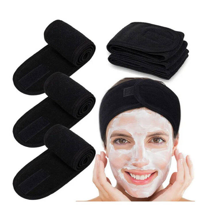 Headband Velcro Facial Wash Headband Thick and Long Cloth adjustable