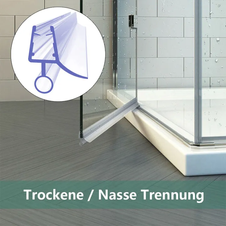 ชุดประกอบซีลฝักบัว2ชิ้น6/8/10/12มม. ซีลประตู PVC Rubber Strip Shower