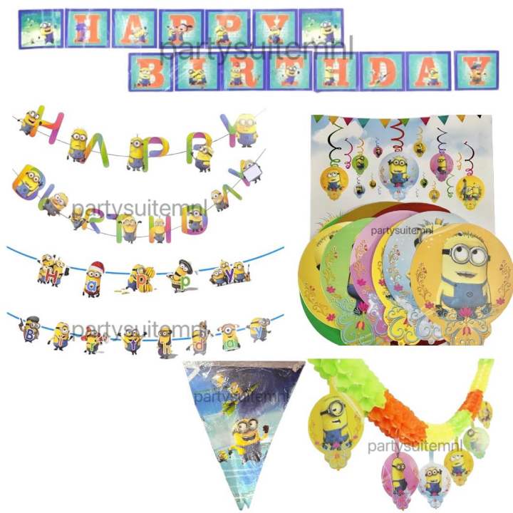 PartySuite Minions Theme Birthday Banner/ Banderitas Decoration | Lazada PH