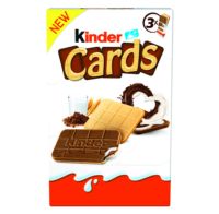 Kinder Cards เวเฟอร์แผ่นบางกรอบสอดไส้ครีมนมและโกโก้ ขนาดกล่อง3ห่อย่อย×2ชิ้น ขนมนำเข้า