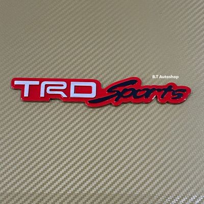 โลโก้ * TRD sports สีแดง  งานอลูมิเนียม  ขนาด* 3 x 18 cm ราคาต่อชิ้น