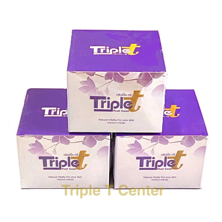 ครีมทริปเปิ้ลทรี Triple T Cream 3 กระปุก ฟรีสบู่โสมทานาคาในกล่อง